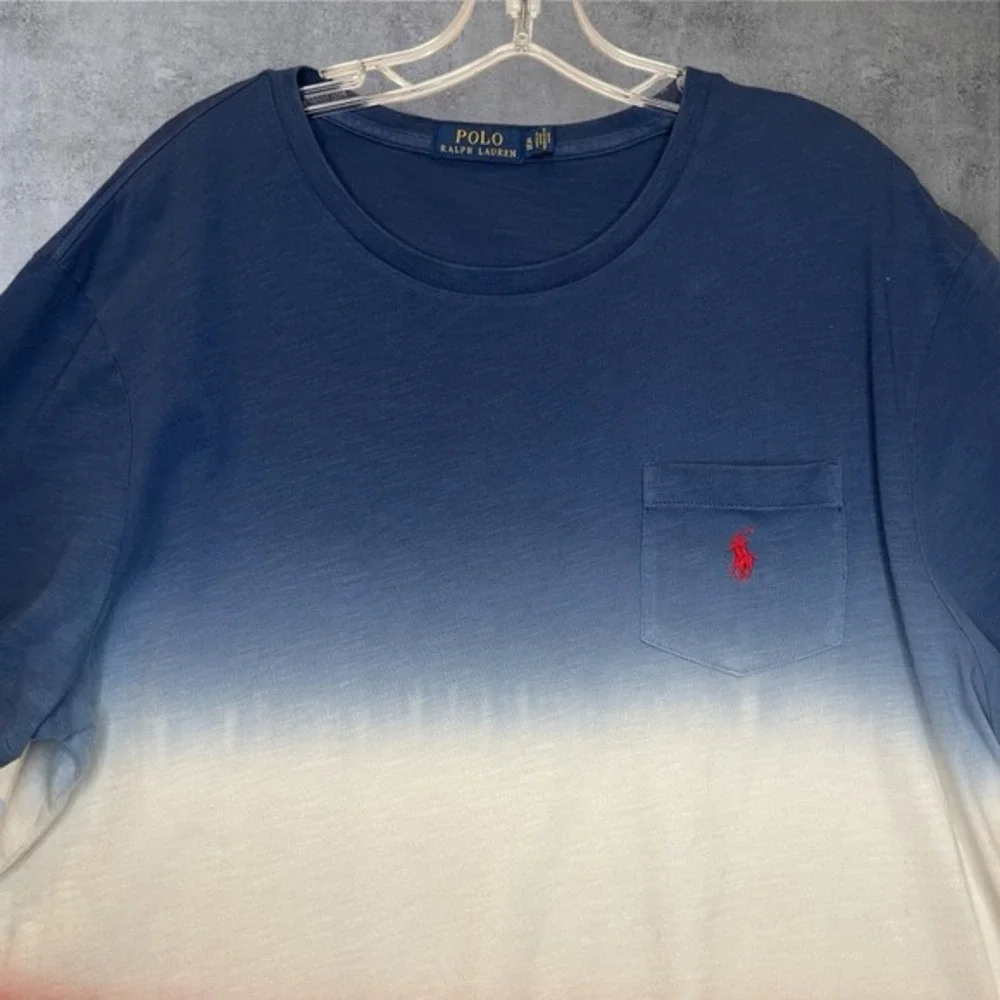 Polo Ralph Lauren Red White Blue Colorblock Pullover T-Shirt Mens‎ XL Spring USA